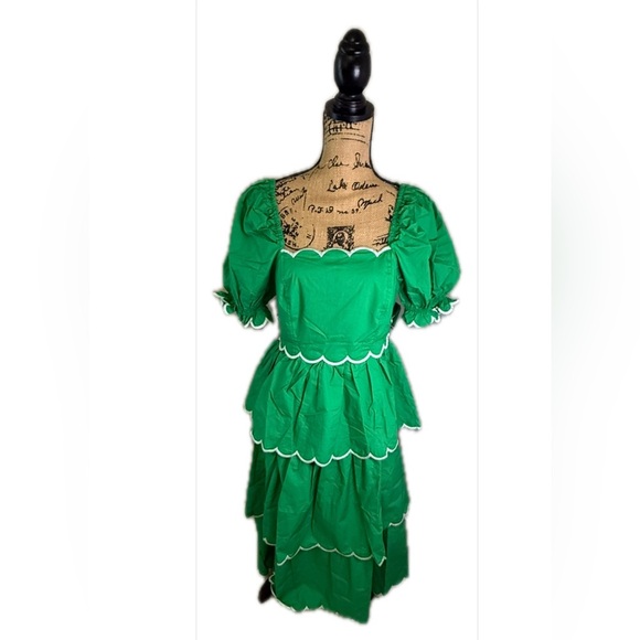 Anthropologie’s English Factory Green Scalloped Maxi Dress - Picture 9 of 10